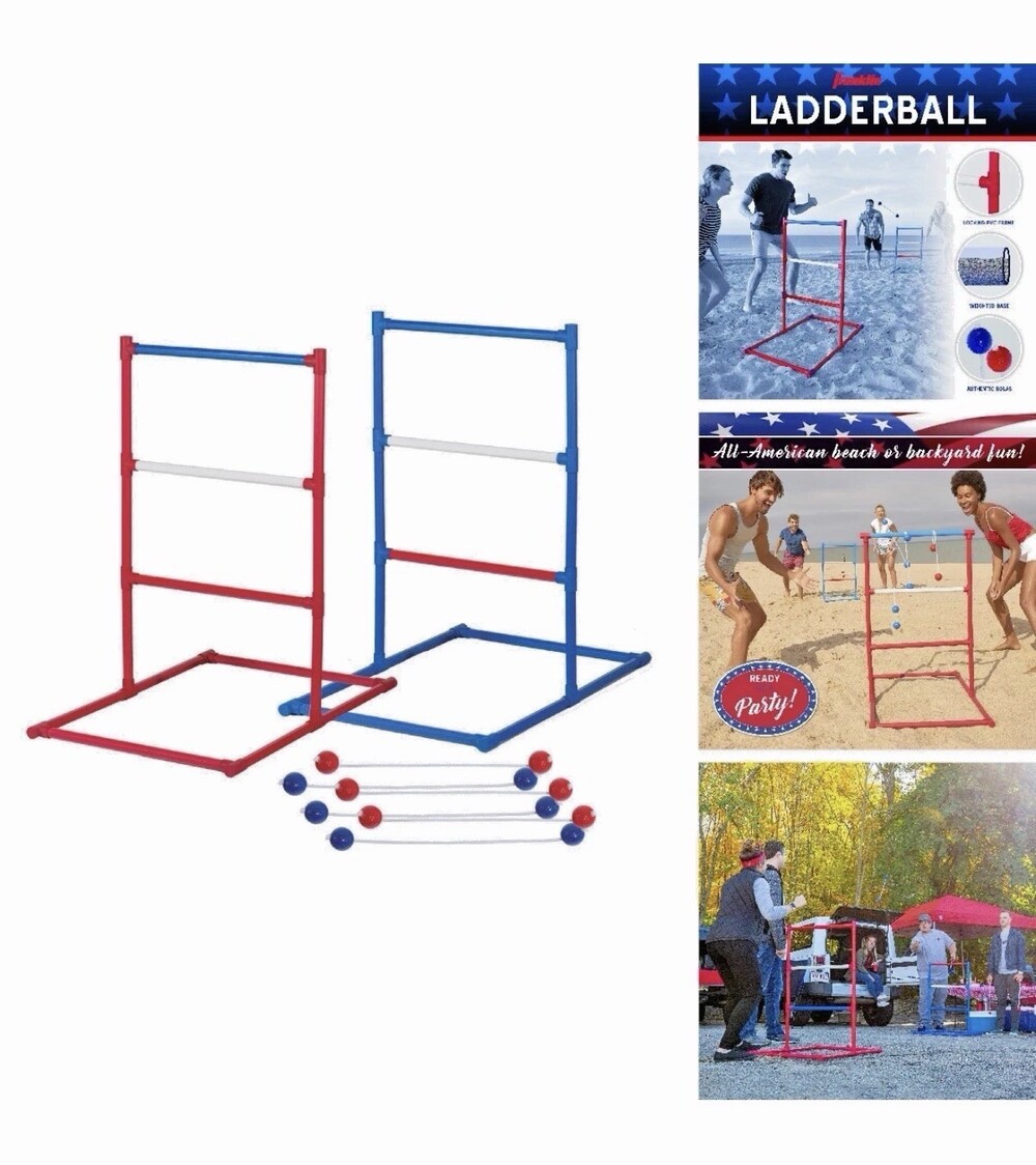 Franklin Sports Golf Toss Ladder Game Set 2 Targets 6 Bolas Backyard Tailgate